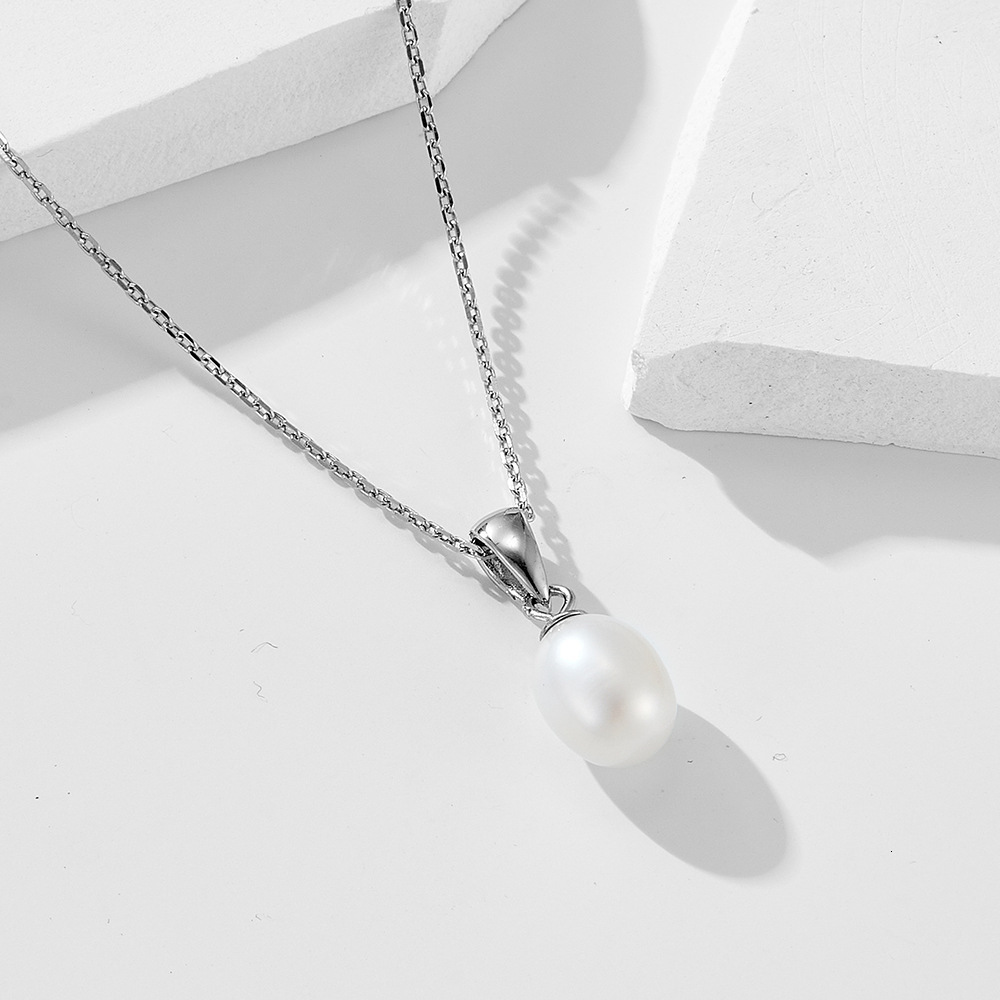 XF800 Pure 18K Yellow Gold Necklace Pendant Natural Freshwater Pearl Trendy Party Gift Real Au750 Fine Jewlery For Women D221 240719