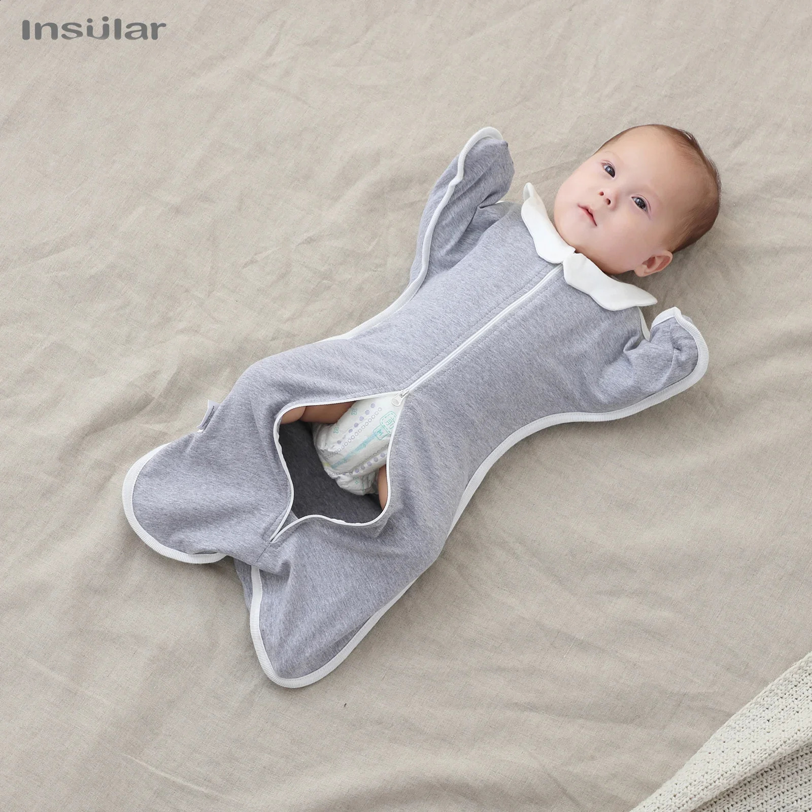 born Baby Sleeping Bag Raised Hand Antishock Cotton Sleepsack Baby Swaddle Blanket Anti Startle JumpItems Blanket Baby Item 250904