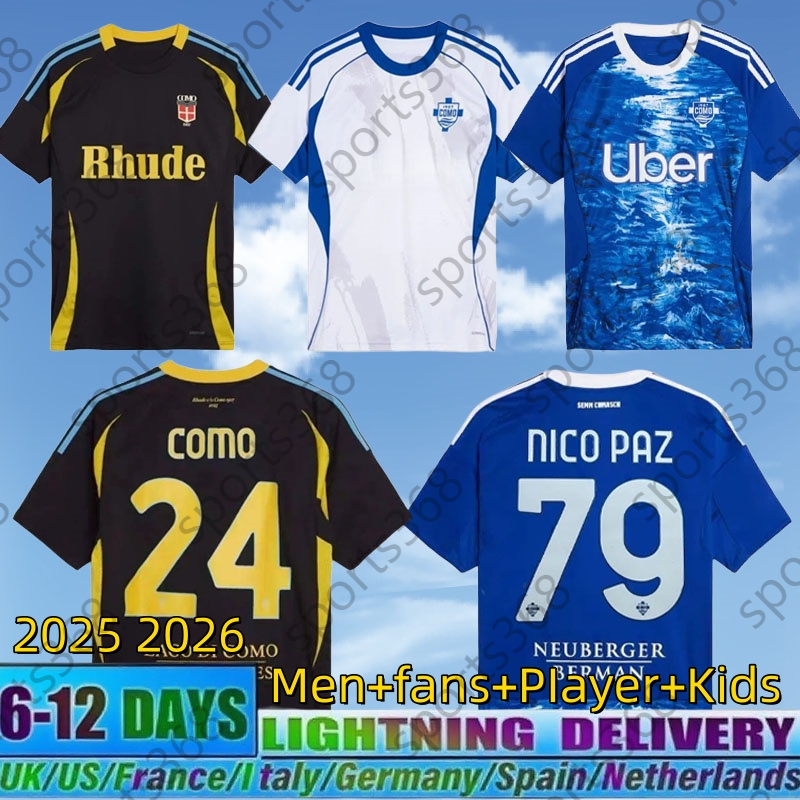 football jersey Como Soccer Jerseys 2025 2026 FCMORATA KUHN BATURINA PERRONE CUTRONE A.DIAO GABRIELLONI S.ROBERTO NICO PAZ CAQUERET 25 26 football shirt