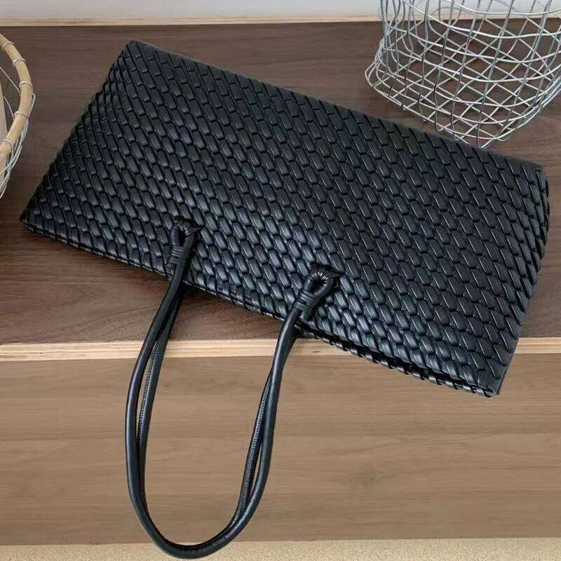 Large Capacity Weave Tote Bags For Women Designer Handbag Purse 2025 New In Fashion Simple Commuting Underarm Shoulder