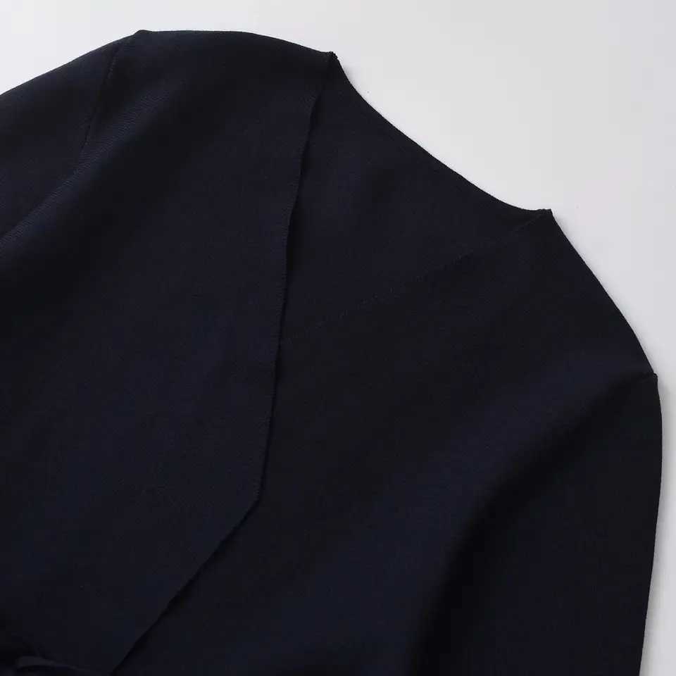 TRAFSHE Spring Women Shoulder Pad Belt Knit Blazer Women Retro Vneck Long Sleeve Versatile Female Coat Women Clothes 9598128 Z250905