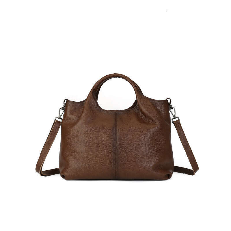 Handbag High-End Genuine Leather Women's Ethnic Style Top Layer Cowhide Large Capacity Tote Bag