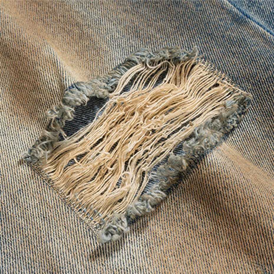 Luxury Designer Jeans Mens Vintage Distressed Ripped Blue Denim Pants Hi Street Baggy Jeans Trousers for Male W250905