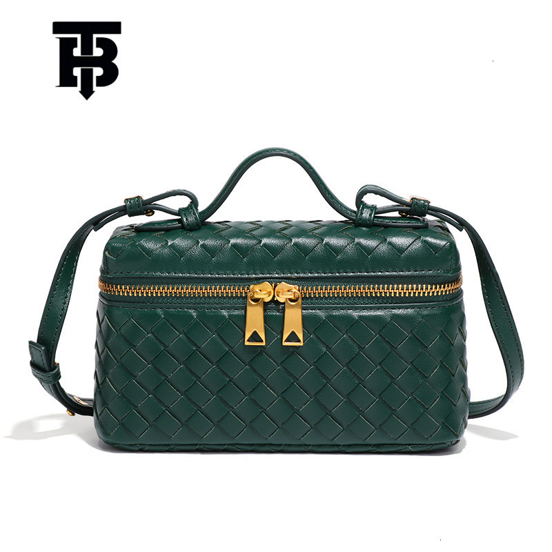 TB BHULAMTE Designer Luxury Brand New Classic Handwoven Fashion Handheld Makeup Single Shoulder Crossbody Box Tofu Small Square Bag
