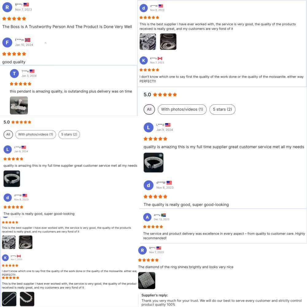 12mm Dia Moissanite Necklace Iced Out Hip Hop Jewelry Gold Plated Cuban Link Chain