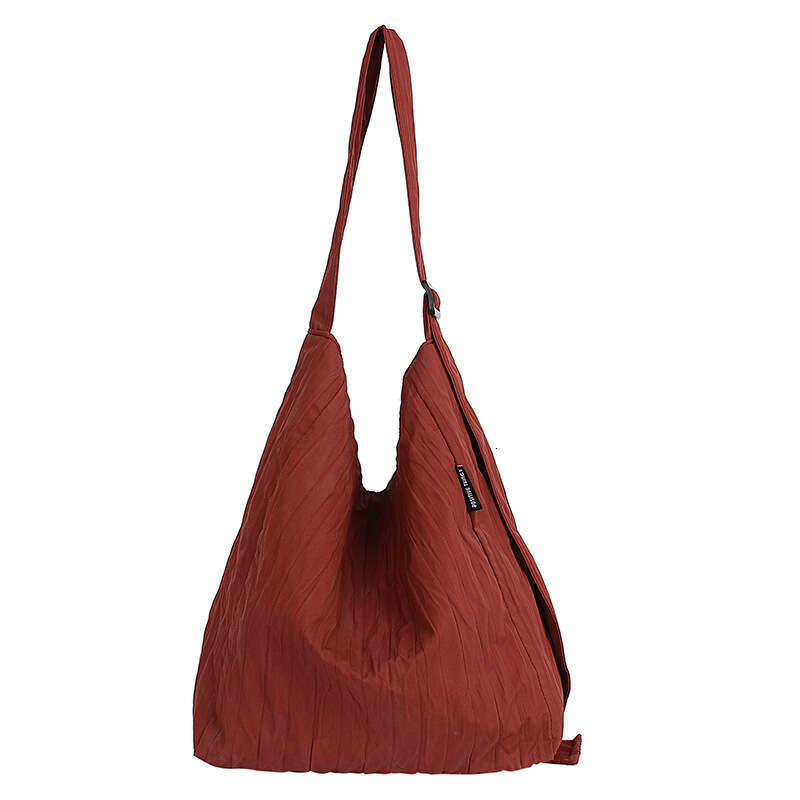 Large Capacity Canvas for Women 2025 New Korean Style Commuter Crossbody Wrinkled Single Shoulder Tote Bag