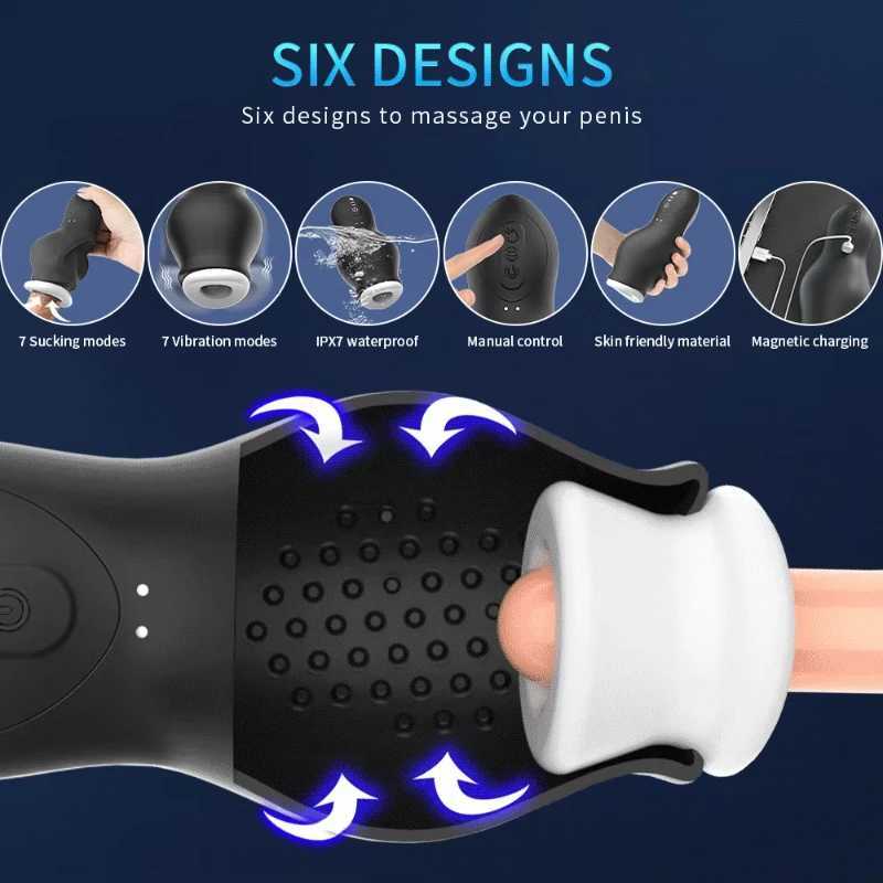 Automatic Sucking Male Masturbators Penis Vacuum Training Cup Blowjob Orgasm Erotic Pocket Pussy Stroker Adult Sex Toys for MenXJ250905