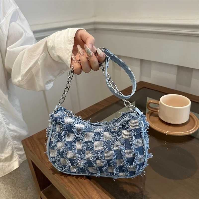 Trendy New Design Single Shoulder Bag Vintage Denim Underarm Bag Star Womens Handbag and Purse Z250903