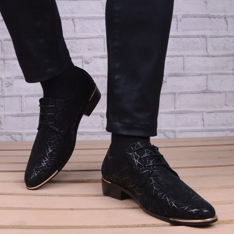 Men Wedding Shoes Microfiber Leather Formal Business Pointed Toe for Man Dress Shoes Mens Oxford Flats 250903