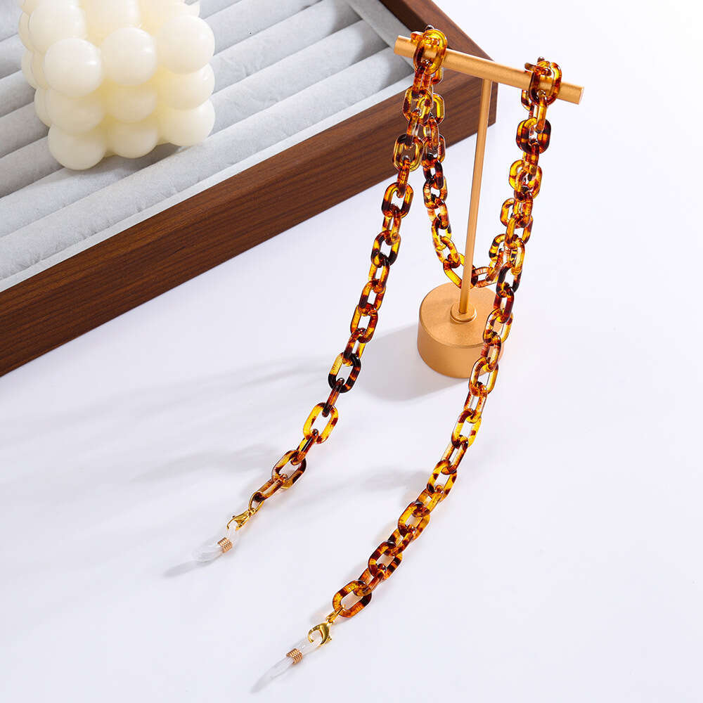 DHEssentials 2025 European and American mask chain, eyeglass chain, personalized leopard print fashionable chain, seven-color neck strap, anti-slip ch