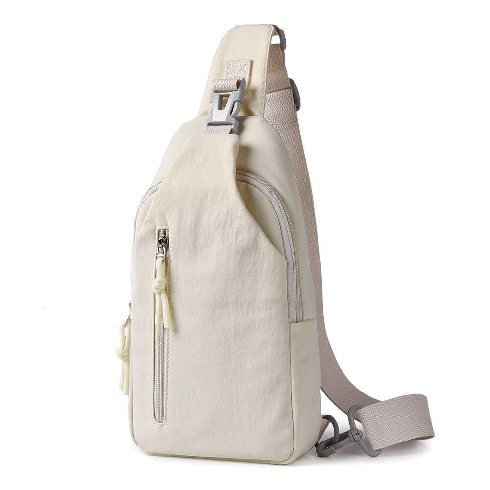 Minimalist Women's Multi-layer Chest Backpack Small Nylon Fabric Casual Crossbody Bag