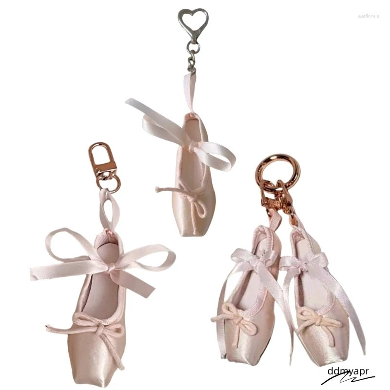 Keychains Delicate Ballet Shoes Bows Strap Charm Eye Catching Keyring Unique Keychain Bag And Phone ddmyday Pendant For Girls Woman