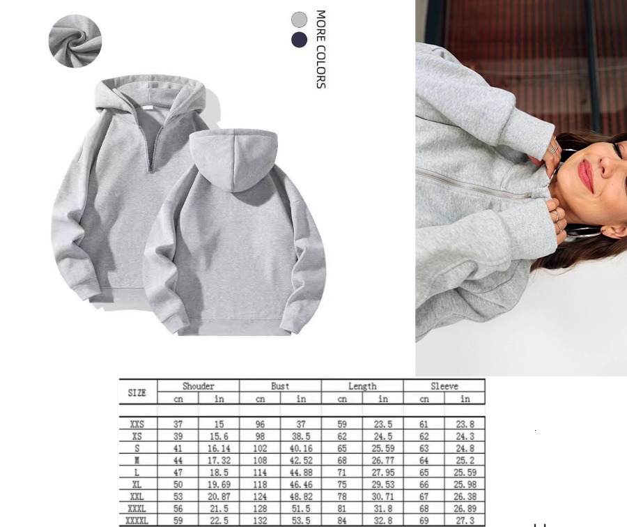 Cotton Men's Hoodies Half Zipper Hooded Solid Color Long Sleeve Sweatshirts Autumn Loose Sport Warm Sweats Ddmydec Fashion Casual Pullover
