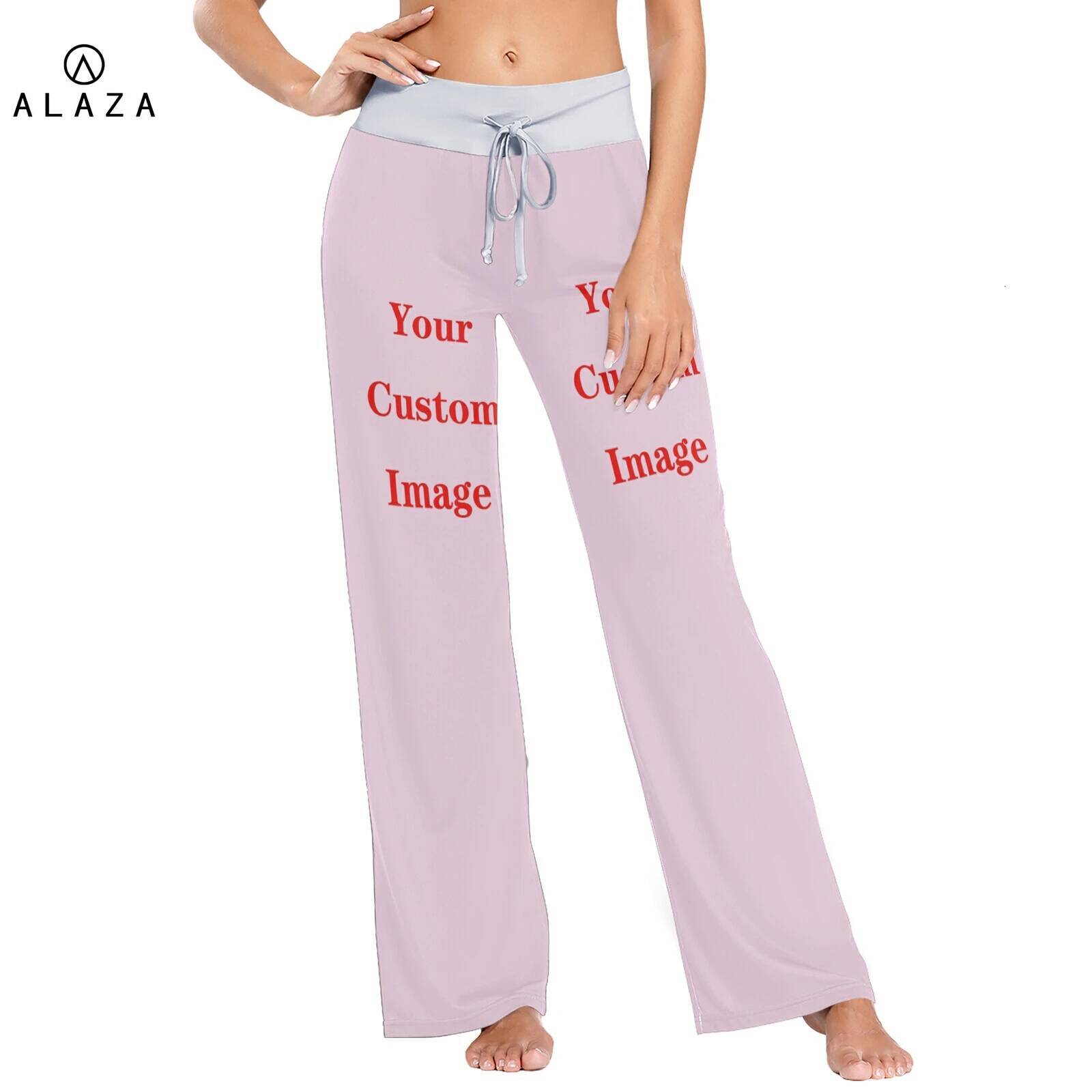 Drawstring Sleep Bottom Women Long Pants Loose Size Home Pamas Custom pattern Sexy Casual Pant Spring Summer Fashion Sleepwear