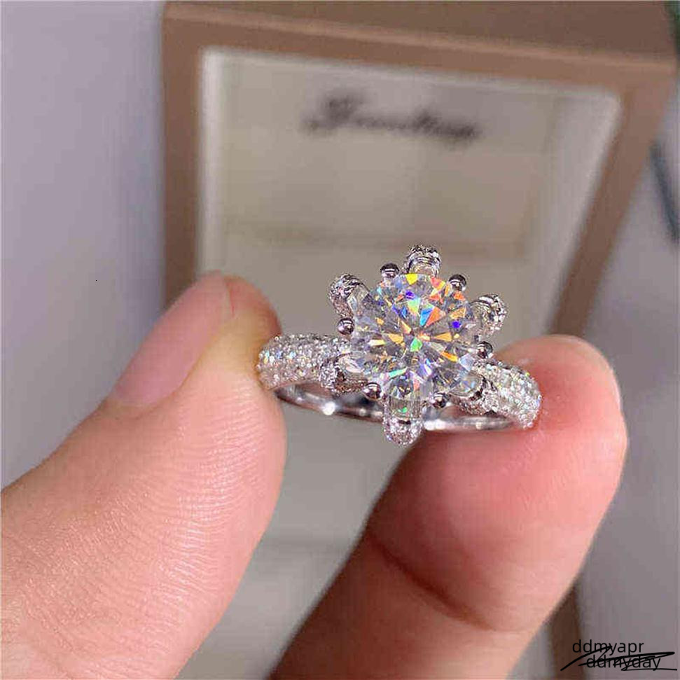Custom Name Certified 5 Carat Dia Engagement Ring Women 14K White Gold Sterling Sier Bridal Moissanite Rings Wedding Band ddmyday ddmyday
