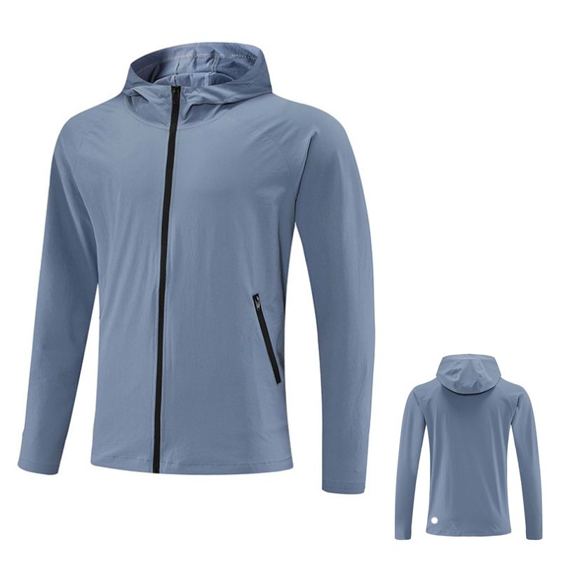 Men Sport Zipper Workout Hooded Jacket Yoga New Casual Brethable Outdoor Jogger Outfit Hiking Cardigan Material Outwear Mens Define gym clothes jogging suit