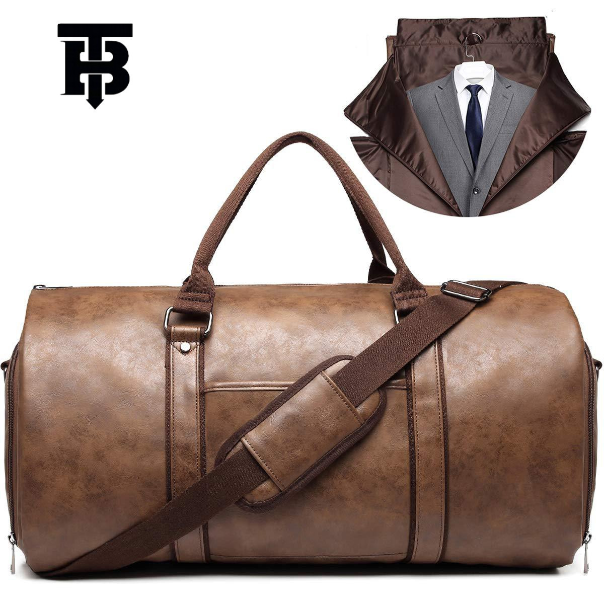 TB BHULAMTE Luxury Bag Designer Bag In Stock Dry Leather Travel Bag Carry Clothing Bag Leather Clothing Luggage Bag Convertible Men's Suit Travel