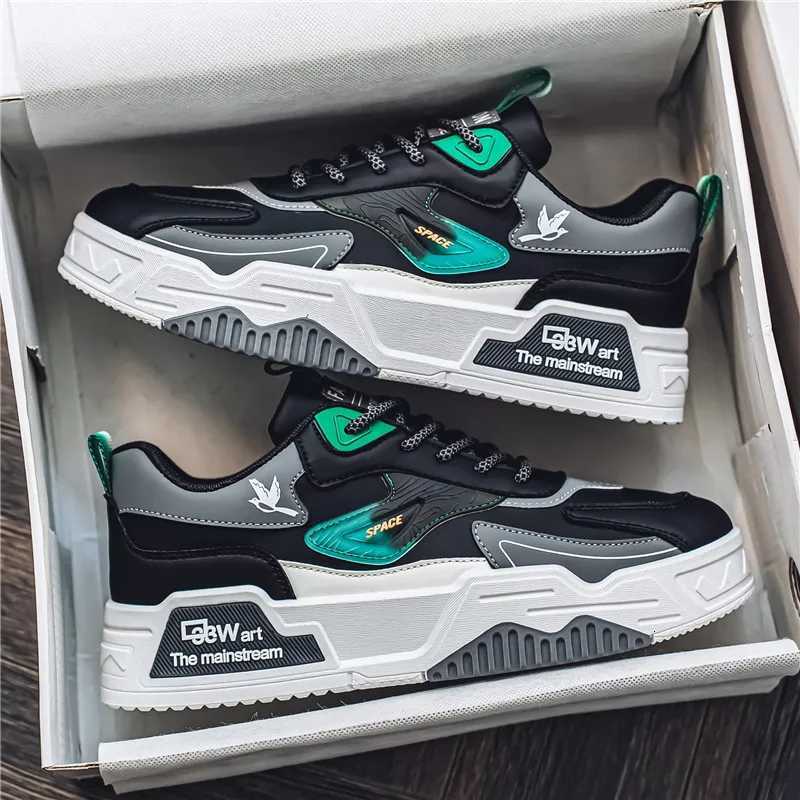 2024 Autumn New Casual Sports Shoes Mens Leather LowTop Fashion Trend Easiest for Match Running Shoes Mens Skateboard Shoes Suitable for Outdoor Sport