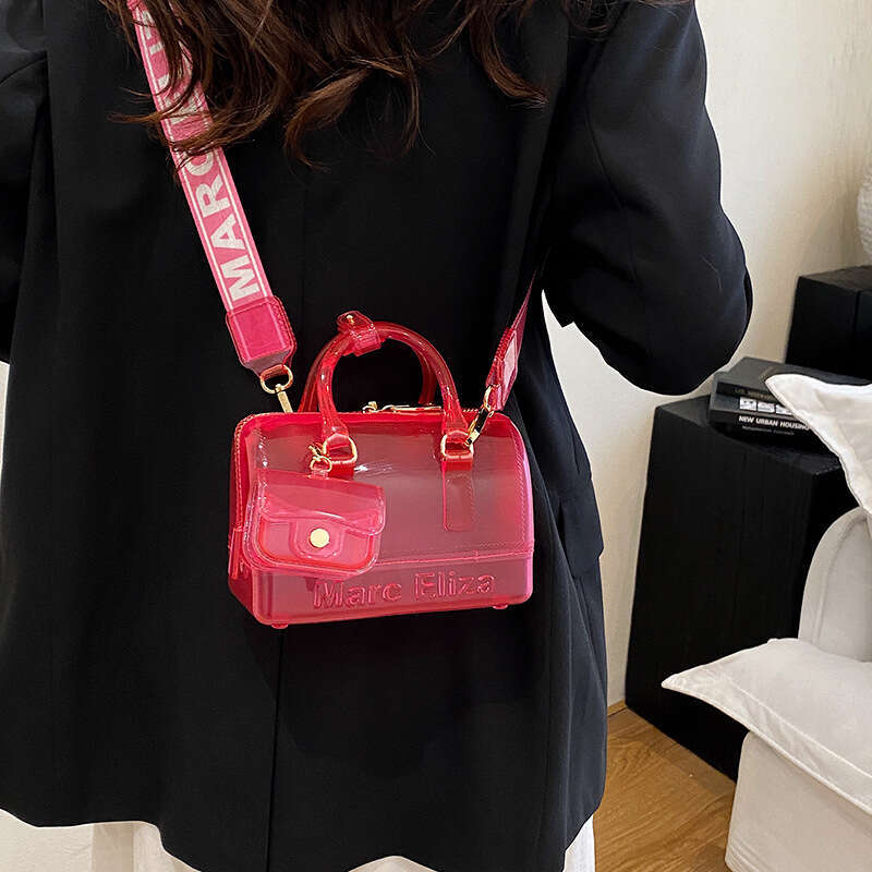 HEssentials 2025 Clear Jelly Bag - Mini Pillow Shape PVC Crossbody Handbag Minimalist Style Multi-Color