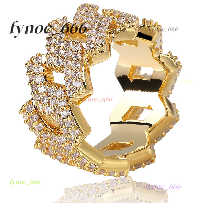 2025 Hiphop Ring 14mm Withering Cuban Ring Doublerow Moissanite Ring