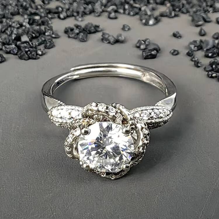 High Quality Classic GRA Design 925 Sterling Silver VVS Moissanite Halo Cluster Ring Womens Engagement Anniversary Jewelry