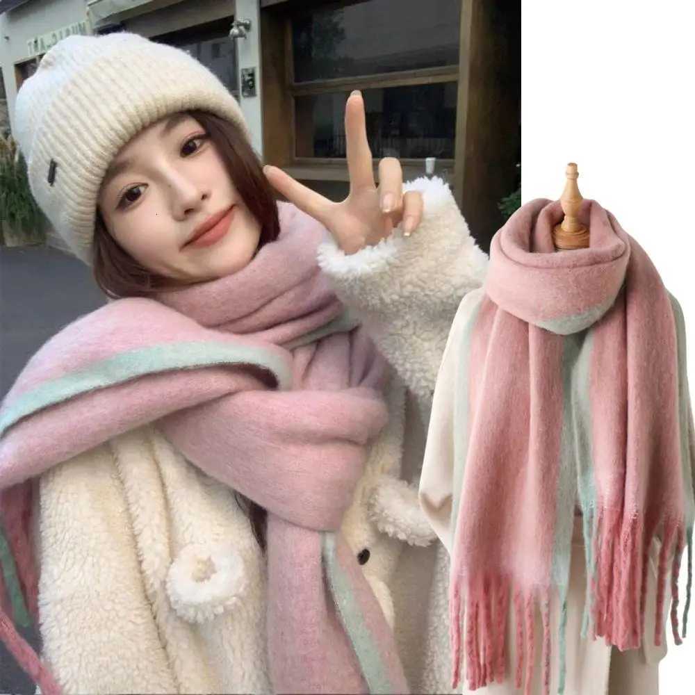 Luxury Imitation Cashmere Scarves Winter Strip Scarf For Women Female Thicken Soft Bufanda Big Tassel Shl Long Poncho EcharpeXJ250905