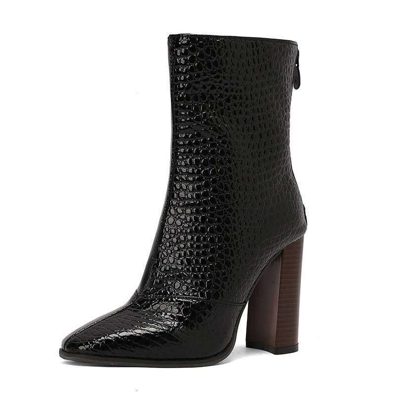 36-43 Women's Sexy Pointy Boots With Thick Heels Plus Size Fashion Boots(5 Color)