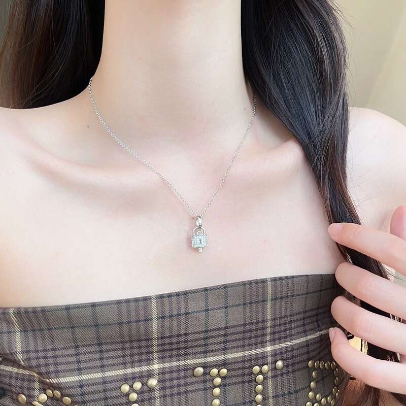 DH collections 2025 Summer: High - end 925 Sterling Silver Lock - themed Necklace for Women