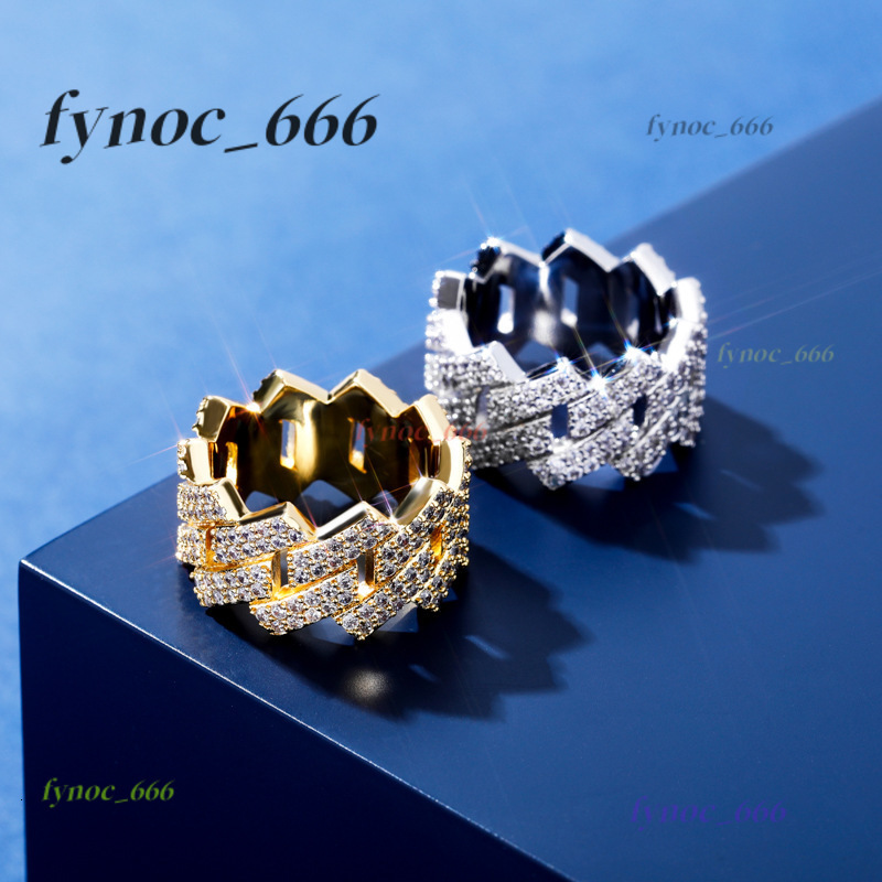 2025 Hiphop Ring 14mm Withering Cuban Ring Doublerow Moissanite Ring