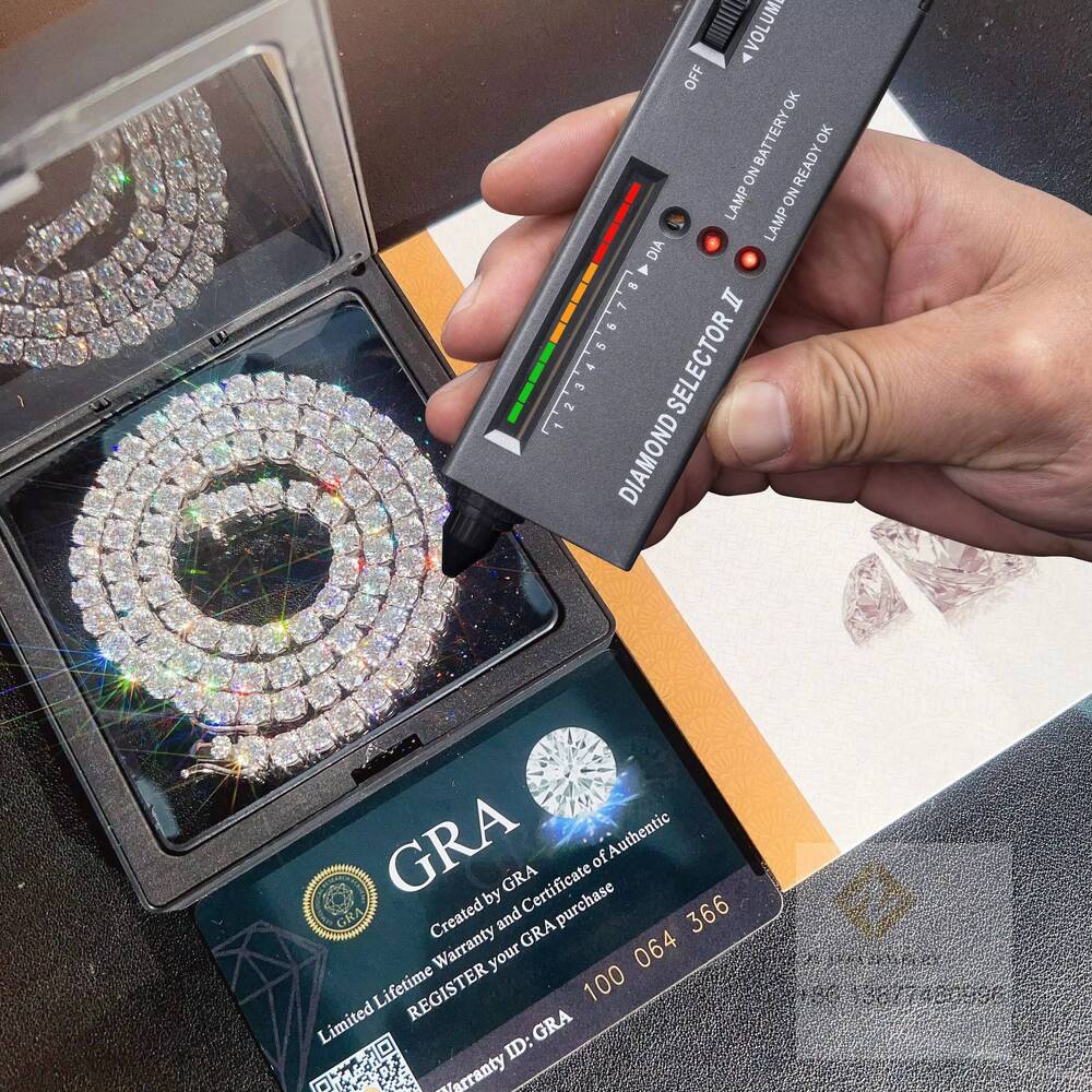 2MM 3MM 4MM 5MM 65MM 7MM 75MM 8MM Classic Necklace Silver VVS Moissanite Mens Chains Fine Jewelry Tennis Chain