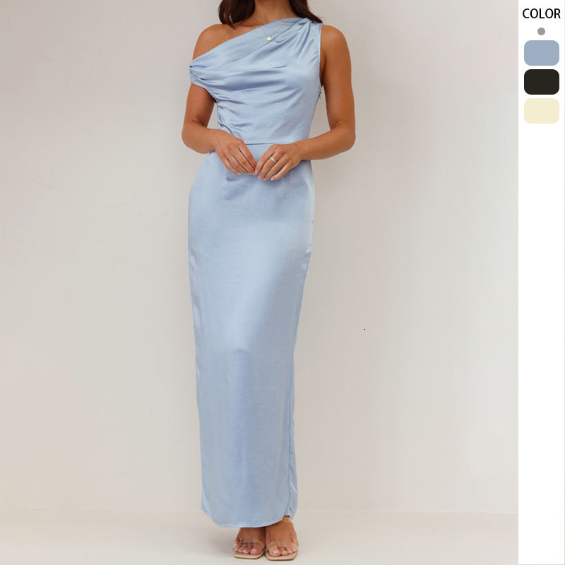 Sexy Strapless Dress for Women Summer Solid Color Hot Girl Dress Highend Sleeveless Midlength Dress Slim Fit Womens Clothing