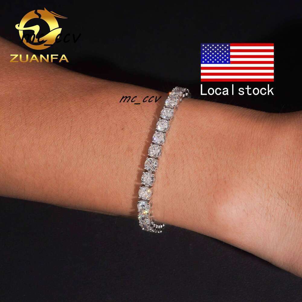 5Mm Sier Tennis From The Usa Tested And Passed Iced Out HipHop Jewelry Quartz Bracelet
