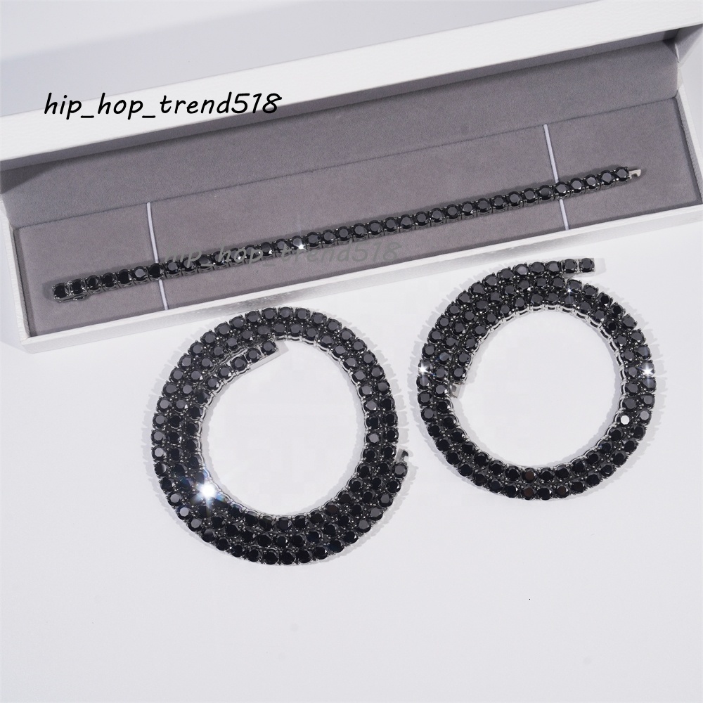 Ready to Ship 925 Silver Tennis Necklace VVS Moissanite Lab Diamond Hip Hop Iced Out Jewelry Fashion Tennis Bracelet Chain