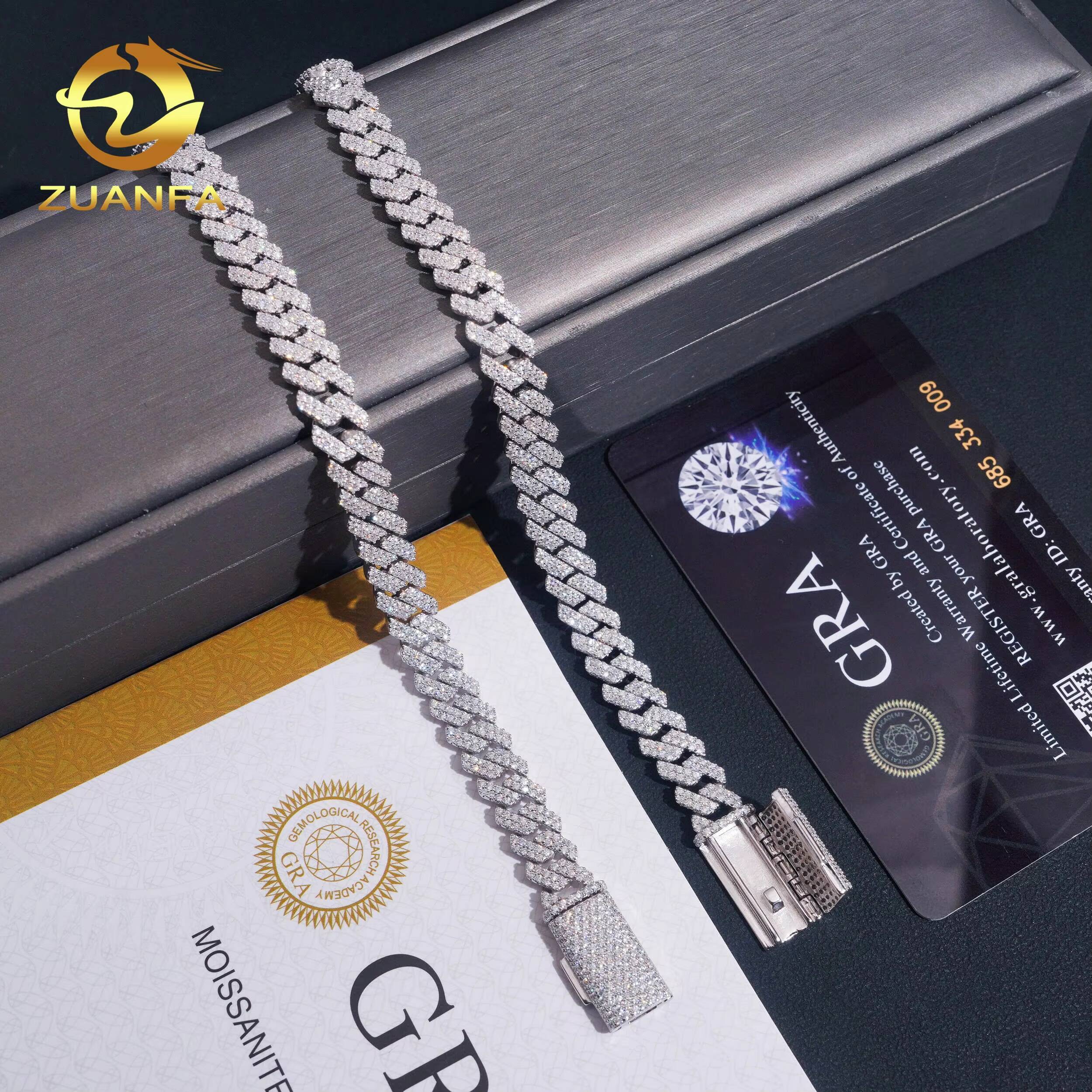 USA Local Stock 8mm Bracelet Custom Hip Hop Jewelry Iced Out Diamond 925 Silver VVS Moissanite Cuban Link Chain Bracelet