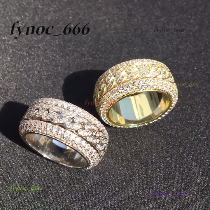 Hip Hop Morganite With Swivel Cuban Ring New Cuban Rotatable Ring