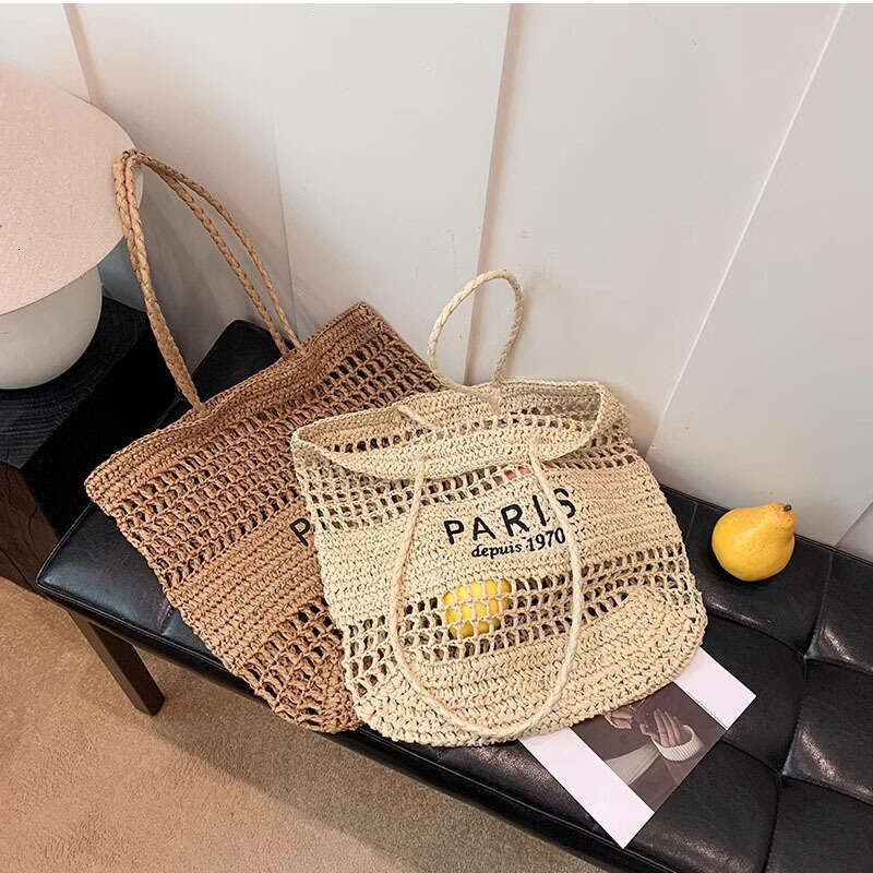 DHpet_wholesale Macrame Beach Bag with Letter Embroidery Large Vacation Tote Bag for Women Ins Style Shoulder Boho Summer Beach Purse