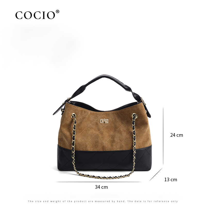 COCIO designer bag New affordable luxury genuine leather handbag simple Diamond Lattice high-quality fashionable casual womens cross bag