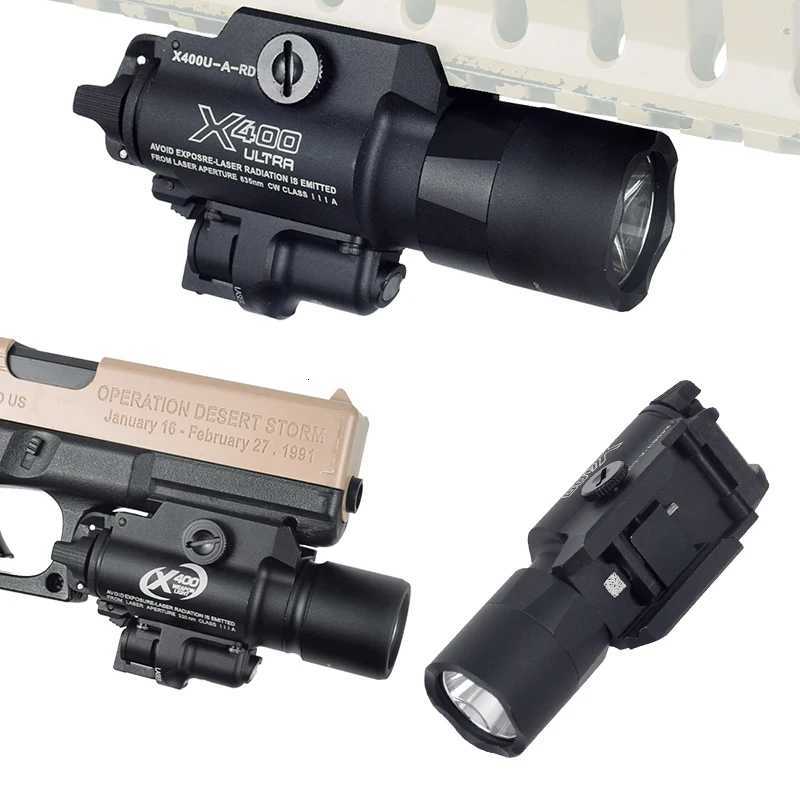 Tactical Surefir SF X300U X400 Ultra XH35 Metal Pistol Scout Light Airsoft Gun Light Strobe Flashlight Lanterna TorchXJ250905