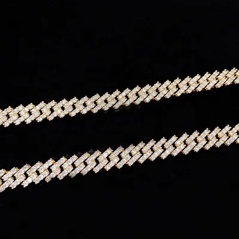 Iced Out Micro Pave Lab Diamonds Hip Hop Cuban Link Chain Necklace Moissanite Jewelry