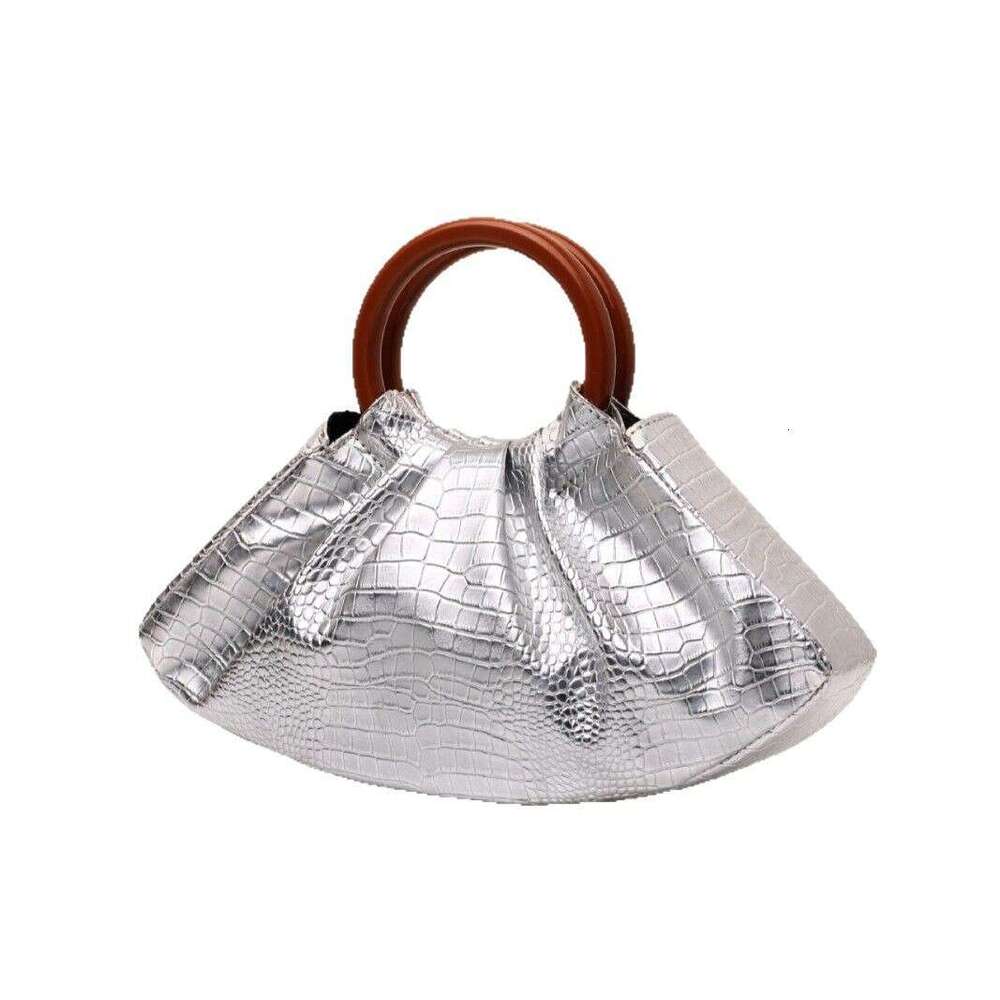 Handbag Pleated Tote Cloud Evening Solid Wood Cute Clutch Women's Bag