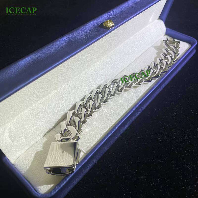 Wholesale 20MM VVS Moissanite Gold Plated Sier Bracelet Men Hip Hop Style Iced Out Dia Cuban Link Bracelets