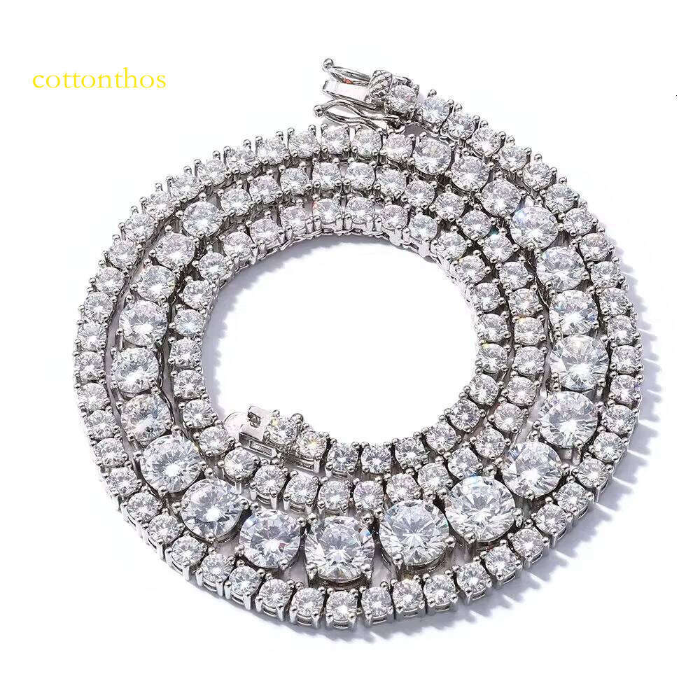 Cuba Chain VVS Moissanite Tennis Necklace & Bracelet Sterling Sier Elegant and Luxurious Jewelry Set