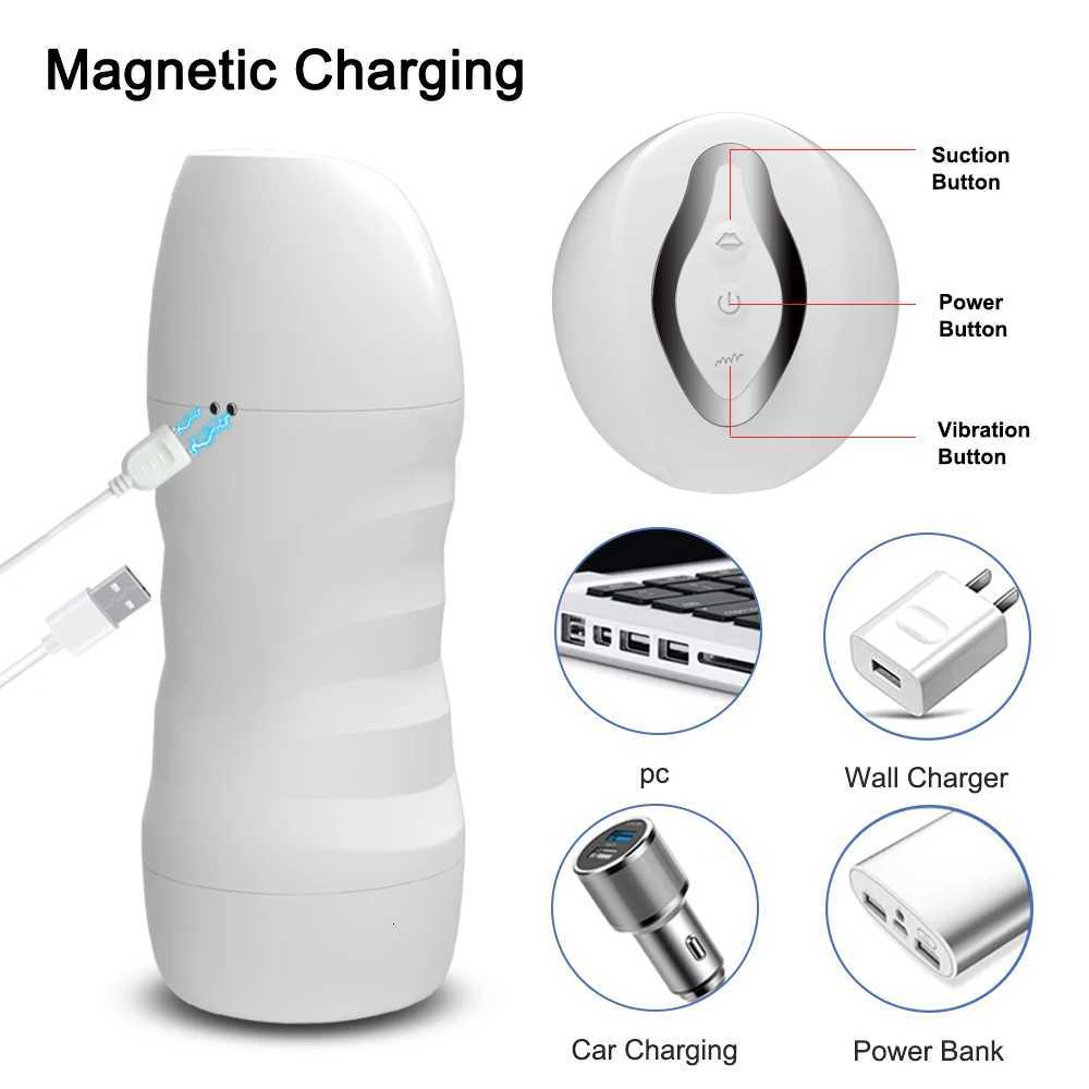 Automatic Male Sucking Mastubator Vibration Blowjob Machine Masturbation Cup Sex Toys Adult Goods for Men Masturbate SuppliesXJ250905
