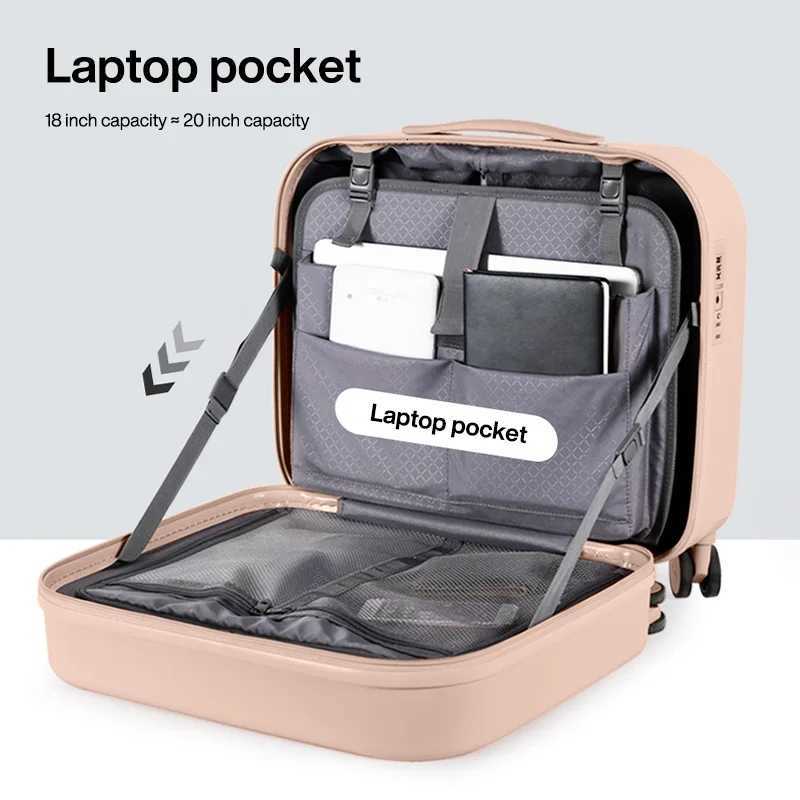 Mixi Carry On Suitcase 16 Inch Men Boarding Cabin Women Luggage Rolling Spinner Wheels Travel Bag 34L 100 PC Lightweight Z250905