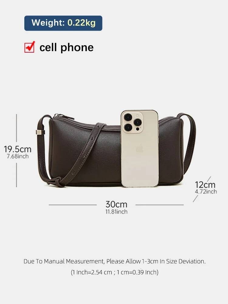 Zency Two-Layer Cowhide Vintage Women's Handbag Shoulder Versatile Crossbody Bag Purses