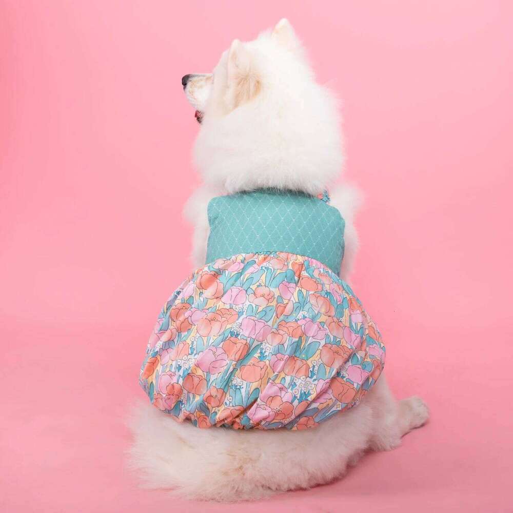 designer brand Dog Chest Back Shirt Pet Clothes Cute Sweet Skirt Suspender