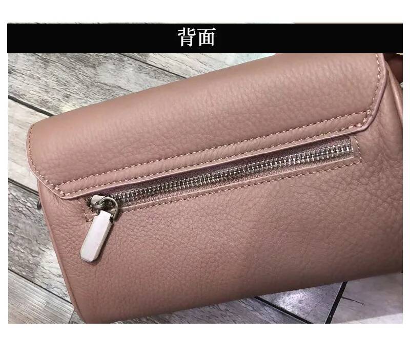 Supple Genuine Leather Women's Barrel Crossbody - Commuter-Friendly Small Chain Strap Shoulder Bag for Everyday Chic