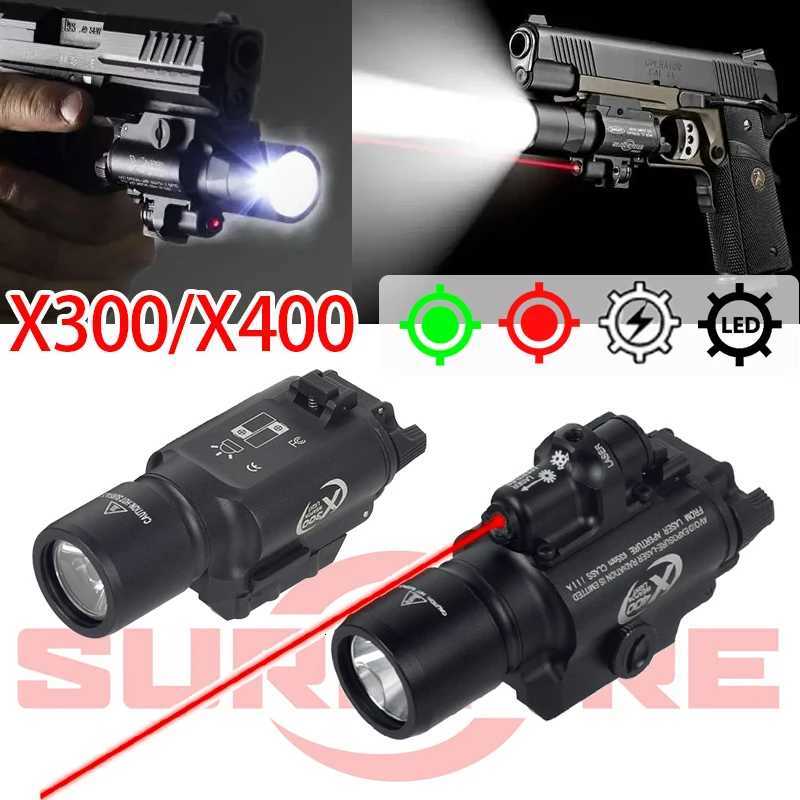 Tactical Surefir SF X300U X400 Ultra XH35 Metal Pistol Scout Light Airsoft Gun Light Strobe Flashlight Lanterna TorchXJ250905