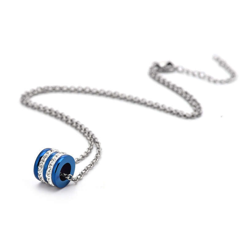 DH collections: Titanium - steel Cylindrical Korean - style Couple Pendant Trendy Collarbone Chain