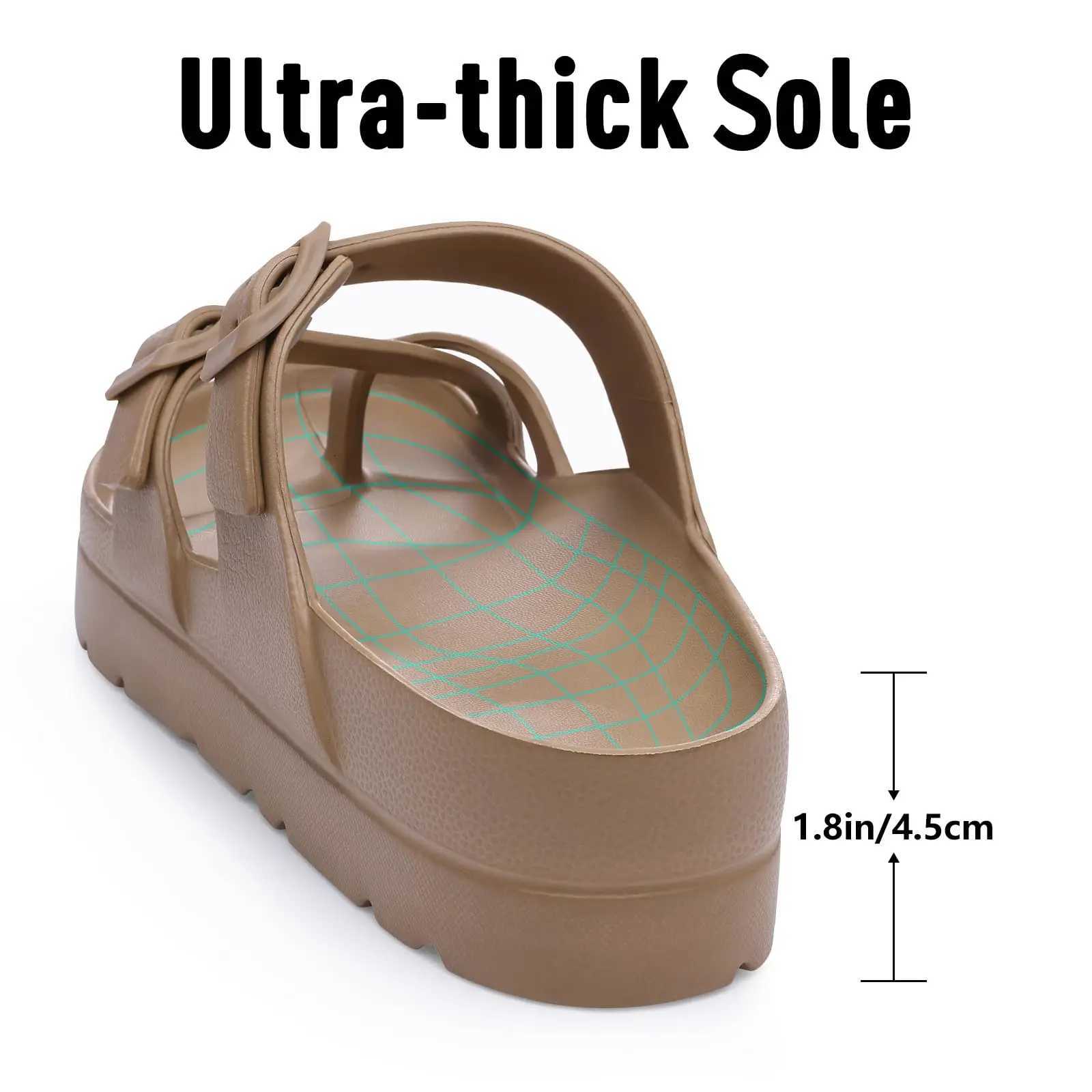 Goosecret Womens Summer Platform Sandals Fashion Clogs With Arch Support Adjustable Buckle Outdoor Casual Sandals Beach Sandals W250905